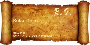 Reke Imre névjegykártya